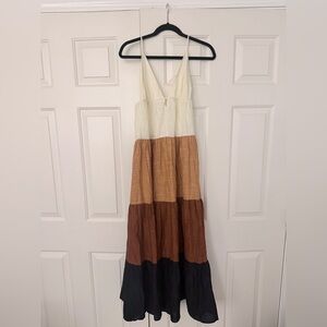 Anthropologie Colorblock Maxi Dress size medium never worn